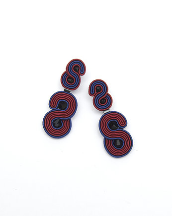 Kolczyki soutache - Granat Bordo Medium, maanuela