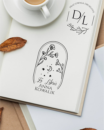 Stempel Ex Libris Exlibris personalizowany Kwiatki 2, DrukLove