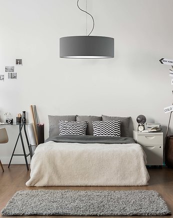 Szara lampa wisząca do salonu z abażurem HAJFA fi - 50 cm, LYSNE