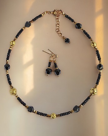 KOMPLET naszyjnik i kolczyki GLAM : krótki naszyjnik choker, kaktusia