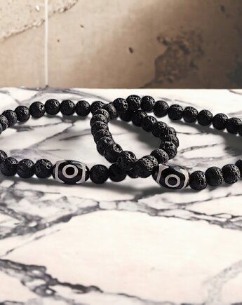 KOMPLET dla PARY : TALIZMAN : agat tybetański, kaktusia