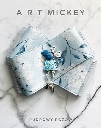 Brosza  z Myszką w stylu  Art Mickey New, Pudrowy Różowy