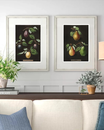 DWA PLAKATY galeria botaniczne owoce, black dot studio