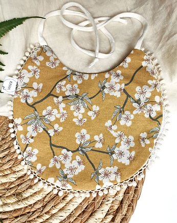 Śliniak boho lniano bawełniany dwustronny, KAHA projekt