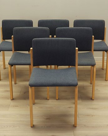 Komplet sześciu krzeseł, duński design, lata 80, producent: Fritz Hansen, Przetwory design