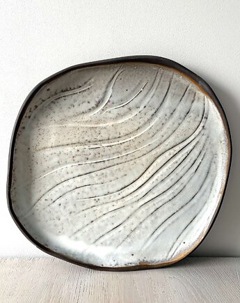 Unikatowa patera Snow, biały królik ceramika