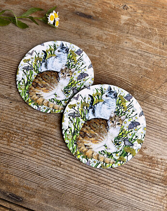 Podkładki pod kubek- Kotki dwa- Zwierzaki- ilustracja, BOSKE