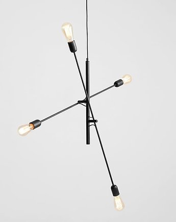 Nowoczesna lampa industrialna wisząca Twigo 4 czarna, CustomForm