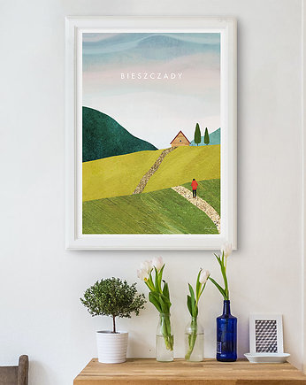 Bieszczady - na szlaku - plakat 50x70 cm, minimalmill