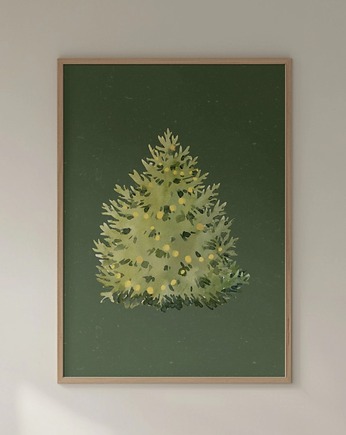 Plakat Swiąteczny na ścianę A3 Minimalistyczny Plakat nowoczesny Choinka, Kalibri Arts