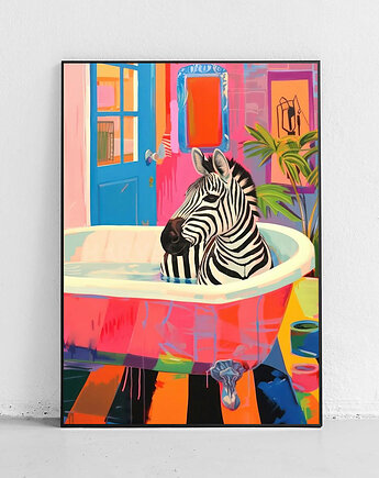 Plakat Zebra w wannie, Harvest Maison