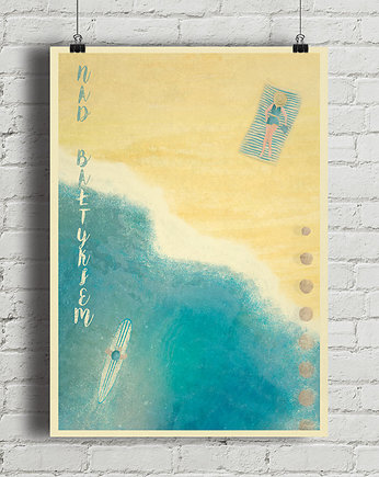 Plaża nad Bałtykiem - plakat fine art, giclee, minimalmill