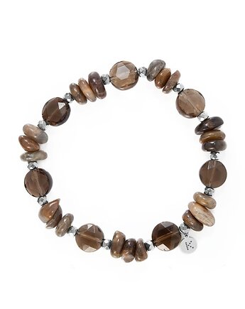 Bransoletka w pięknych brązach - Wersja Srebrna, Kulka Bransoletki