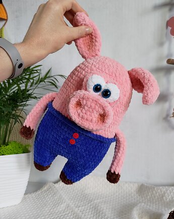Świnka pluszowa 32 cm, Maskotka świnka, prezent dla dziecka, EcoToysByNastya