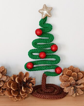 Choinka z włóczki na biurko, półkę, Włóczkopis