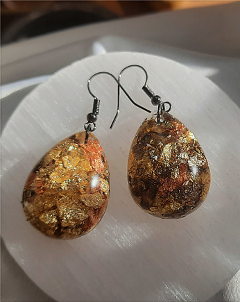Duże kolczyki łezki, rdza, Figa handmade accessories