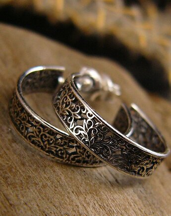 Kolczyki Koronkowe Koła - Srebro, Kuźnia Nehesi