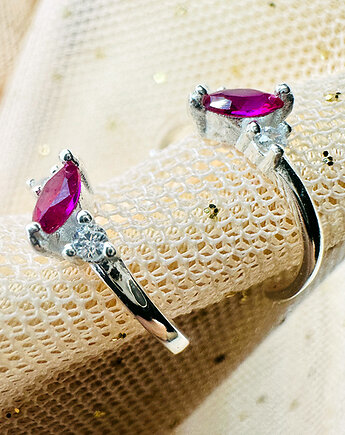 Srebrne  kolczyki  kółka z cyrkoniami, eleganckie  sztyfty, Anemon Atelier