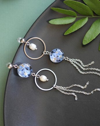 Kolczyki asymetryczne z perłami, Bioevgenika Jewelry