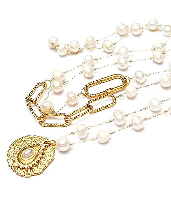 Sautoir /white pearls/  naszyjnik, KiKa pracownia