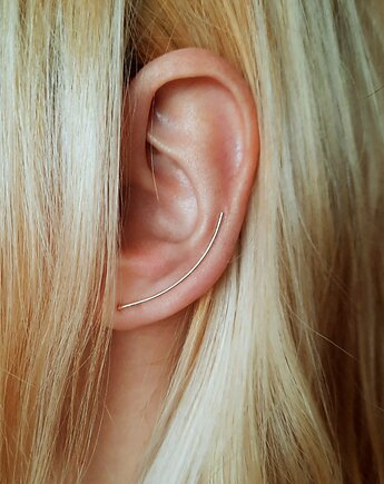 Kolczyk- nausznica  LINIA srebro, ZIĘBA