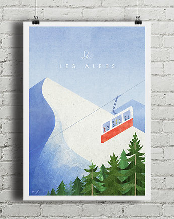 Alpy - vintage plakat, minimalmill
