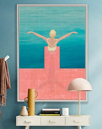 Skok do wody  - plakat autorski, minimalmill