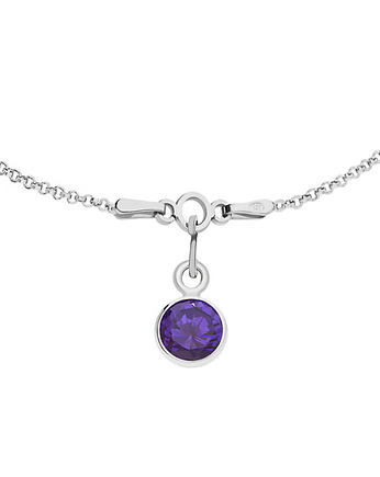 Srebrna bransoletka z fioletową cyrkonią, KOM Biżuteria