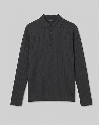 Sweter polo Pastrengo grafitowy, BORGIO