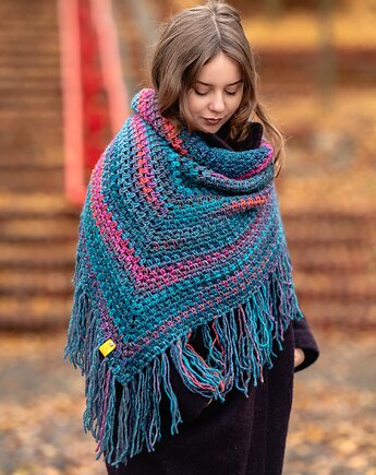 Chusta z frędzlami MAXCOLOR kosmiczne energie, sploteka