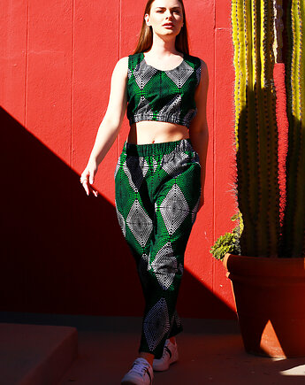 Bawełniany Crop Top zielony Umende, Pintera