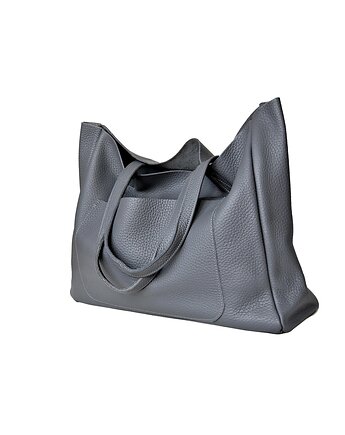 Duża skórzana torba damska z kieszenią, bagoo