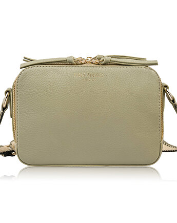 Torebka damska skórzana listonoszka na ramię modna zielona Paolo Peruzzi, Paolo Peruzzi