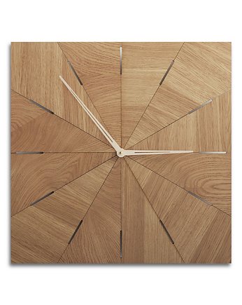 Duży kwadratowy zegar drewniany do salonu, Woolights