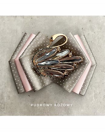Broszka z  łabędziem z kryształów NOWOŚĆ 1 szt, Pudrowy Różowy