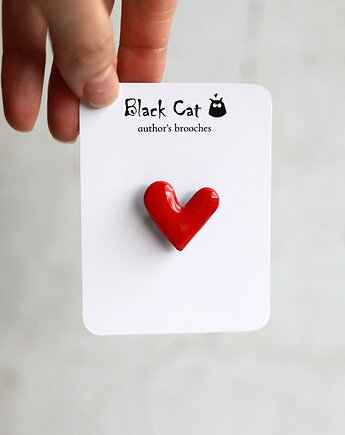 Mini broszka serce, Black Cat