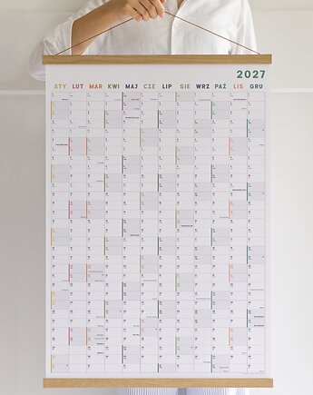Planer ścienny 2027 - Polskie Święta, Niedziele Handlowe, Follygraph