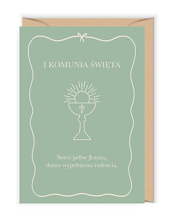 Kartka komunijna Kielich w ramce, Cudowianki