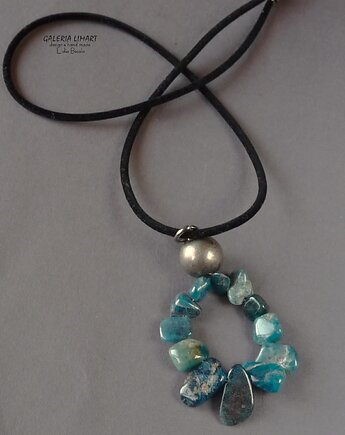 Kianit (kyanit) surowy w delikatnym wisiorku ręcznie robionym PREZENT, Galeria Limart