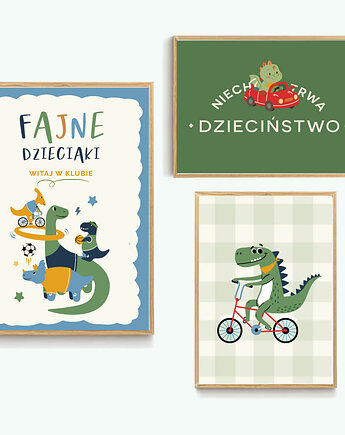 Fajne dzieciaki - dinozaury - zestaw plakatów kolorowych, ALE Pomysl