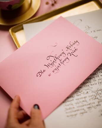 Kaligrafia: Personalizowany list miłosny dla Niej pisany ręcznie atramentem, Annagrafia