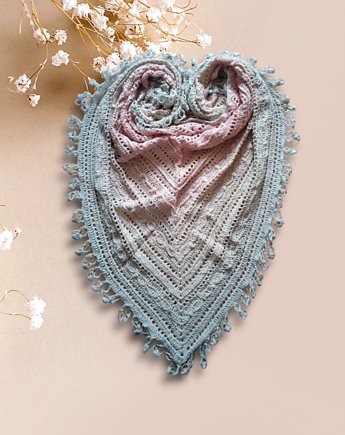 Szydełkowa chusta handmade 146/90, crochetszelka