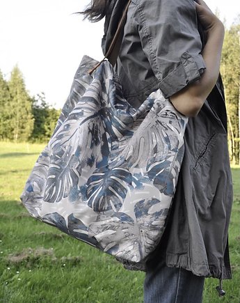 Torba tote XXL - print, monstera, OKAZJE - Prezent na Urodziny