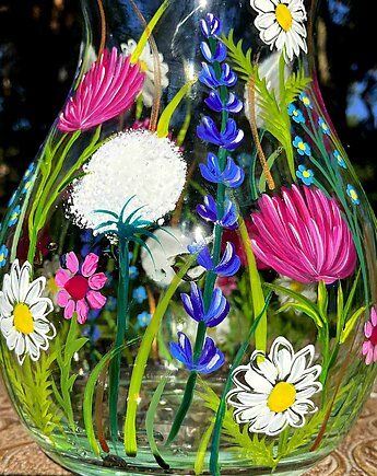 Wazon ręcznie malowany Powiew lata, wzór 2, Edyta Tobiasz Art