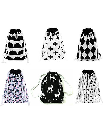 Worek plecak dla dziecka czarno-biały SCANDI, Nukko Design