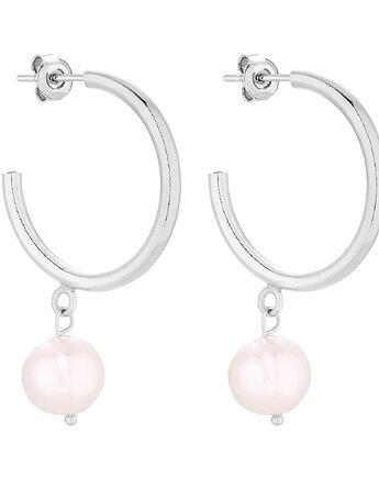 Srebrne półkola XL z naturalnymi perłami, SOTHO