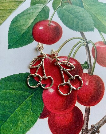 Cherry- kolczyki srebrne- Wiśnie- Strawberries & Cherries, BOSKE