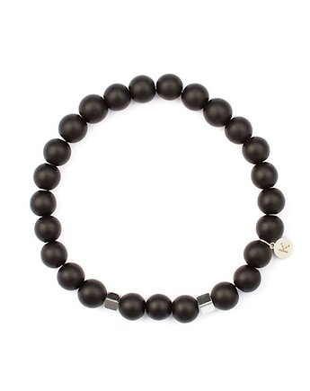 Męska bransoletka z kamieni sukcesu - Matowa, Kulka Bransoletki