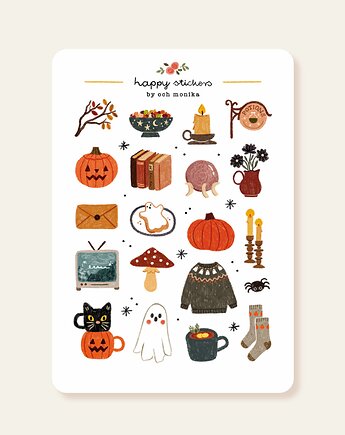 Spooky Halloween - arkusz papierowych naklejek A6, Och Monika