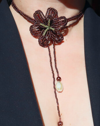 Brązowa lilia - naszyjnik choker, Hibiscus